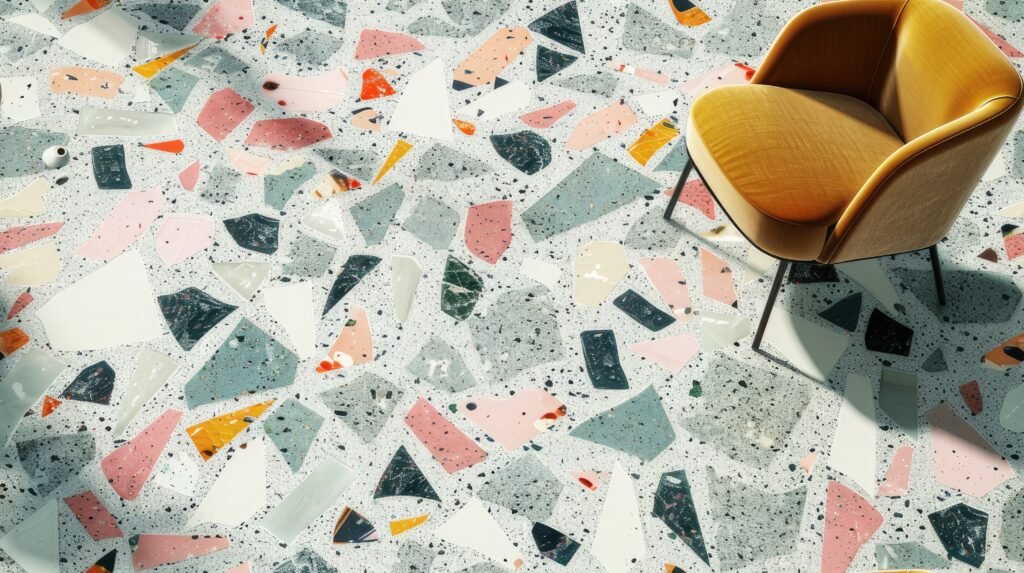 terrazzo tile floor background texture rock natural stone