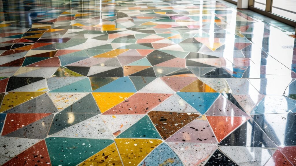 recycled terrazzo tile , sustainable terrazzo flooring